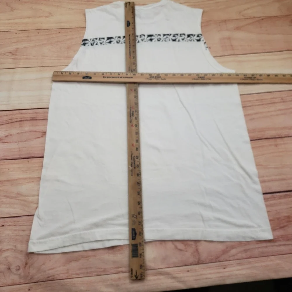 VINTAGE Chaps Ralph Lauren‎ Shirt Mens XL White Sleeveless Muscle Tank Hawaiian